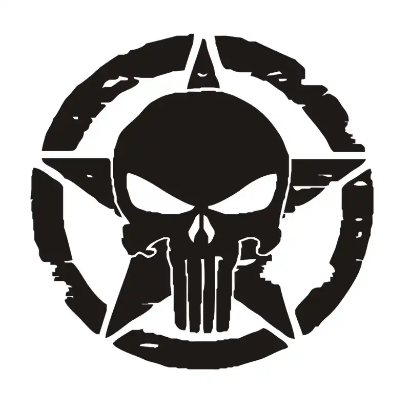 استیکر دیواری طرح پانیشر و ستاره