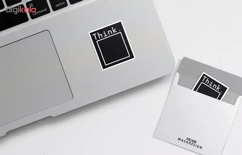 استیکر لپ تاپ ماسا دیزاین طرح think outside the box مدل STK499