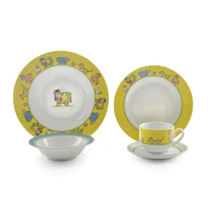 Zarin Iran Porcelain Inds Italia-F Farm 5 Pieces Porcelain Children Dinnerware Set Top Grade