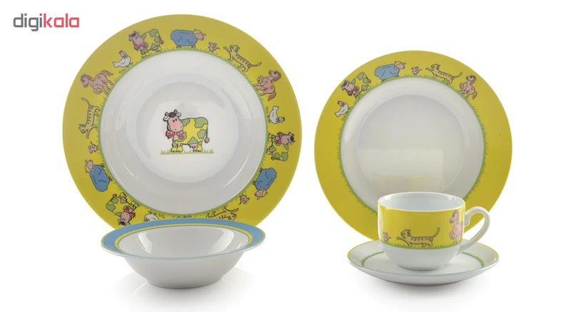 عکس شماره 2 : سرویس چینی 5 پارچه کودک چینی زرین ایران سری ایتالیا اف مدل farm درجه عالی