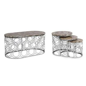 میز پذیرایی مدل ژوبین کد 640 مجموعه 4 عددی