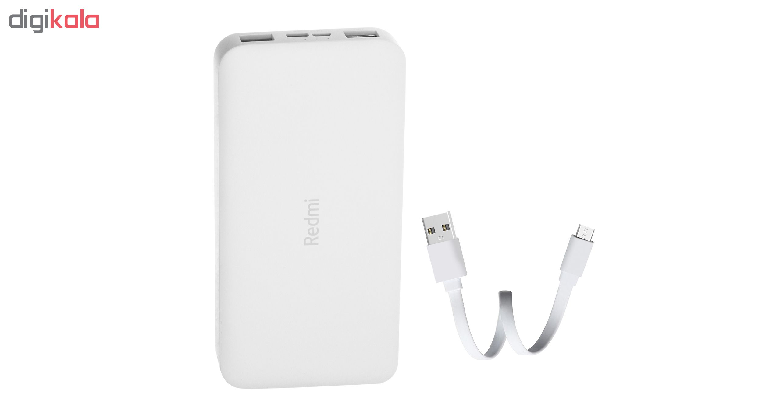 شارژر همراه شیائومی مدل Redmi ظرفیت 10000 میلی آمپرساعت به همراه کابل تبدیل microUSB