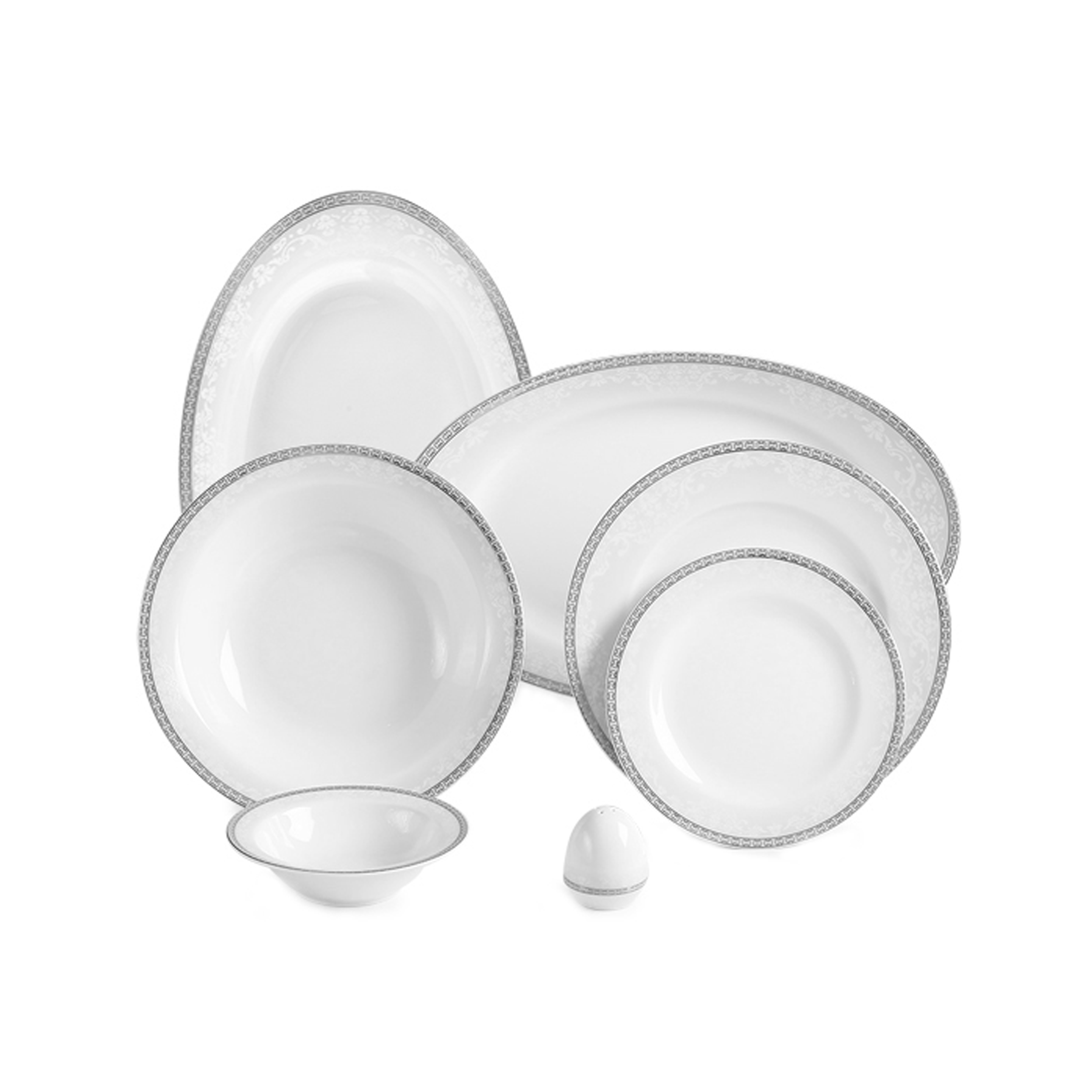 سرویس غذا خوری 28 پارچه چینی زرین ایران سری ایتالیا اف مدل ریوا درجه عالی