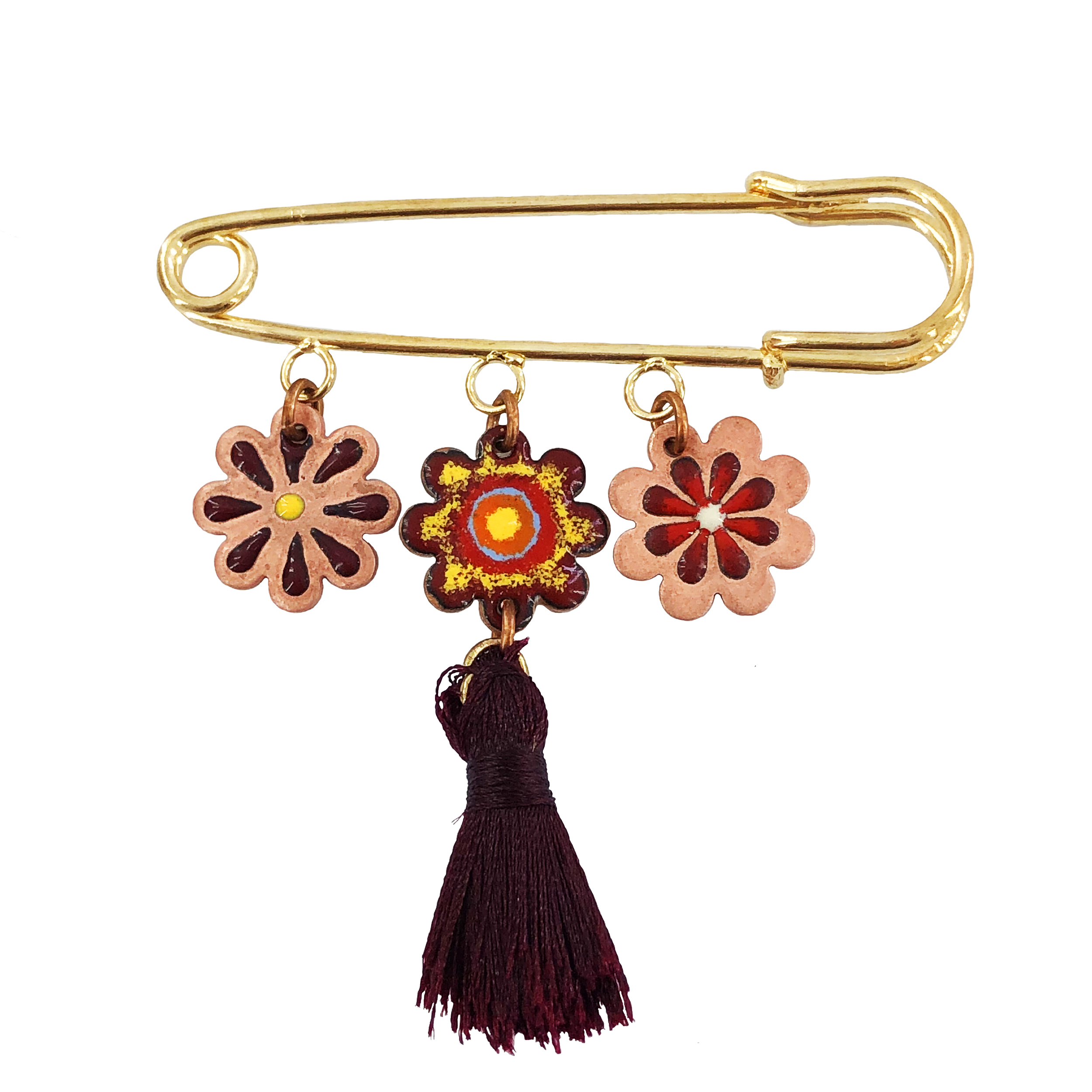 سنجاق سینه گالری آراسته طرح گل ناز مدل 98403