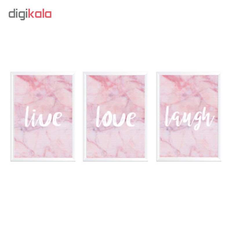 تابلو وینا مدل Live Love Laugh مجموعه 3 عددی تابلو وینا مدل Live Love Laugh مجموعه 3 عددی