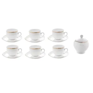 سرویس چای خوری 14 پارچه چینی زرین ایران سری ایتالیا اف مدل سپیدار درجه عالی