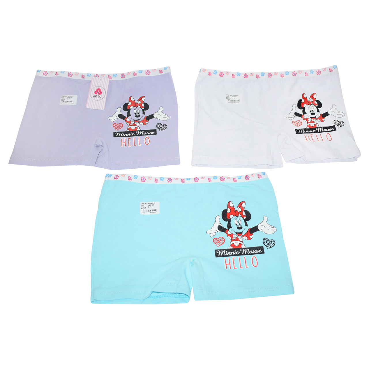 شورت دخترانه کوزا مدل Minnie Mouse مجموعه  3 عددی 