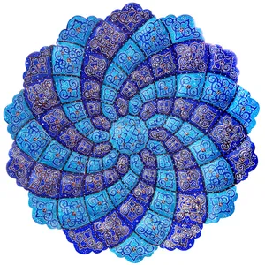 بشقاب میناکاری آسمانی مدل M-D30-2