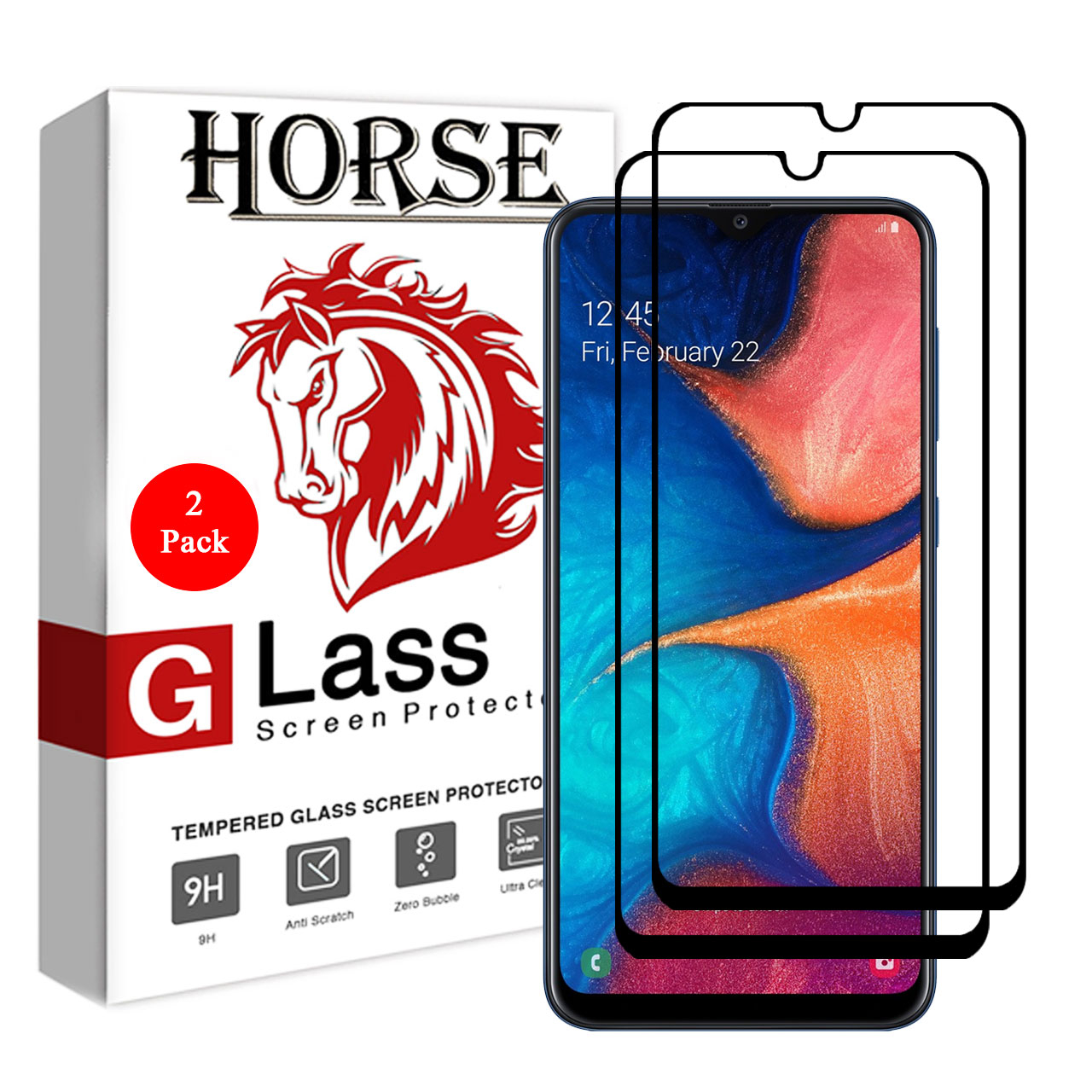محافظ صفحه نمایش 5D هورس مدل FAG مناسب برای گوشی موبایل سامسونگ Galaxy A20 بسته دو عددی
