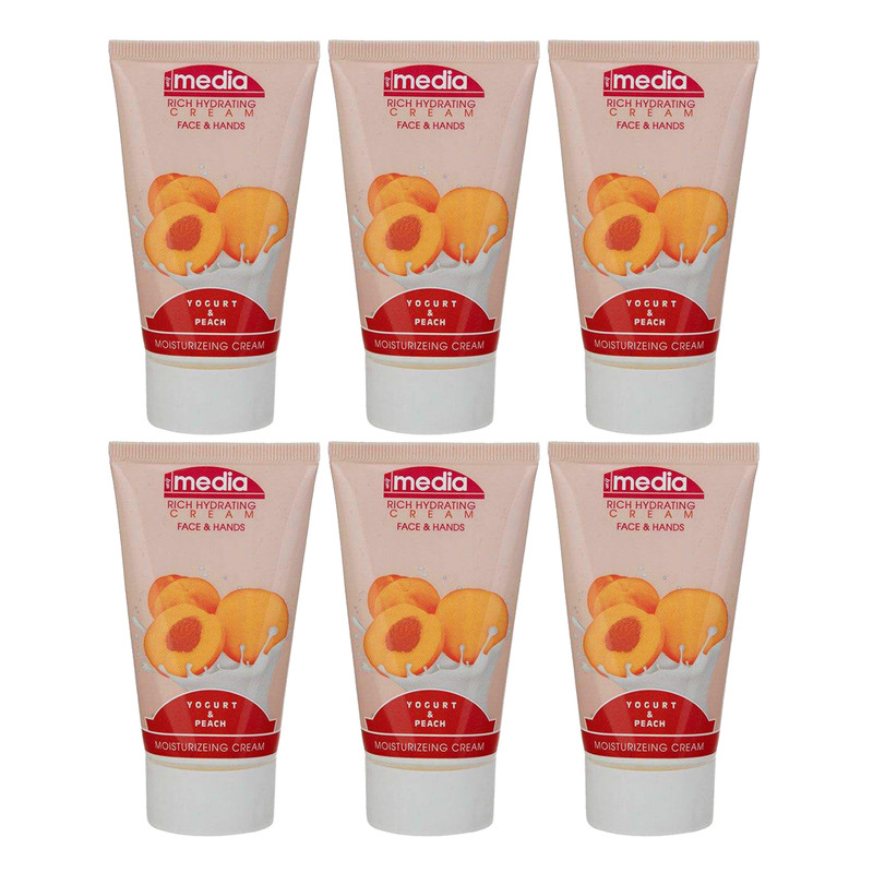 کرم مرطوب کننده مدیا مدل Yogurt & Peach حجم 75 میلی لیتر مجموعه 6 عددی