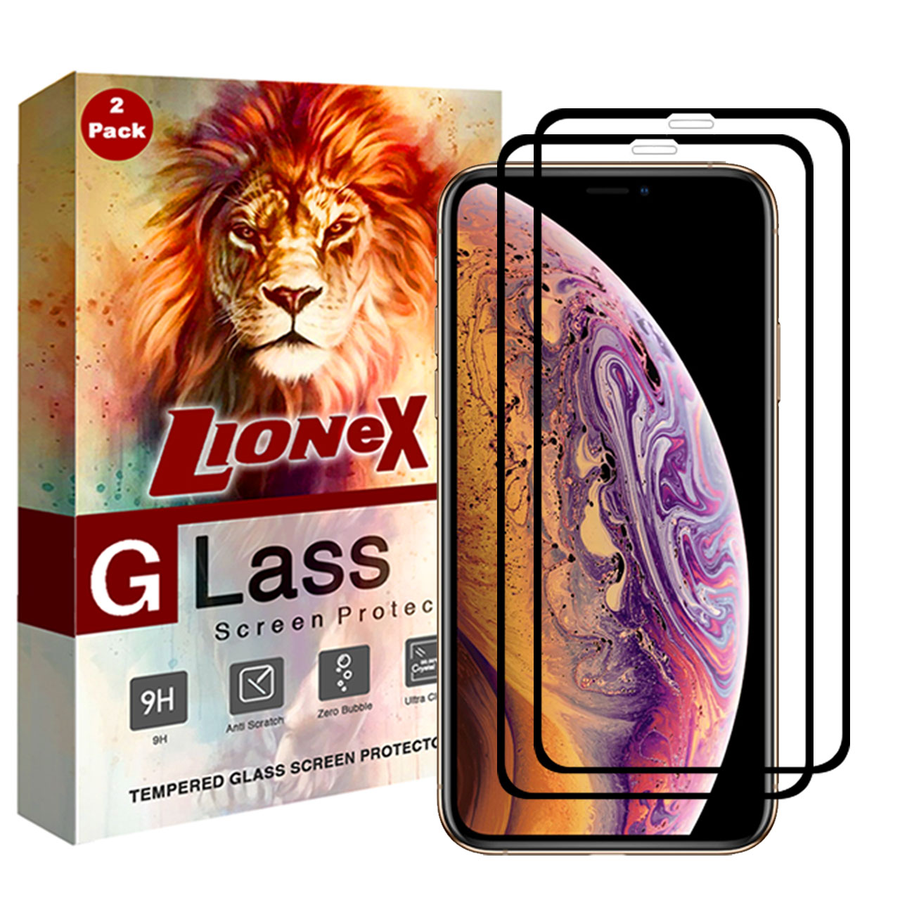 محافظ صفحه نمایش  5D لایونکس مدل CRM مناسب برای گوشی موبایل اپل iPhone 11 Pro Max بسته دو عددی