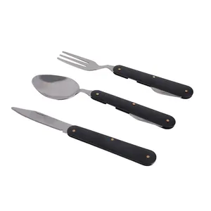 قاشق و چنگال سفری مدل تاشو مجموعه 3 عددی