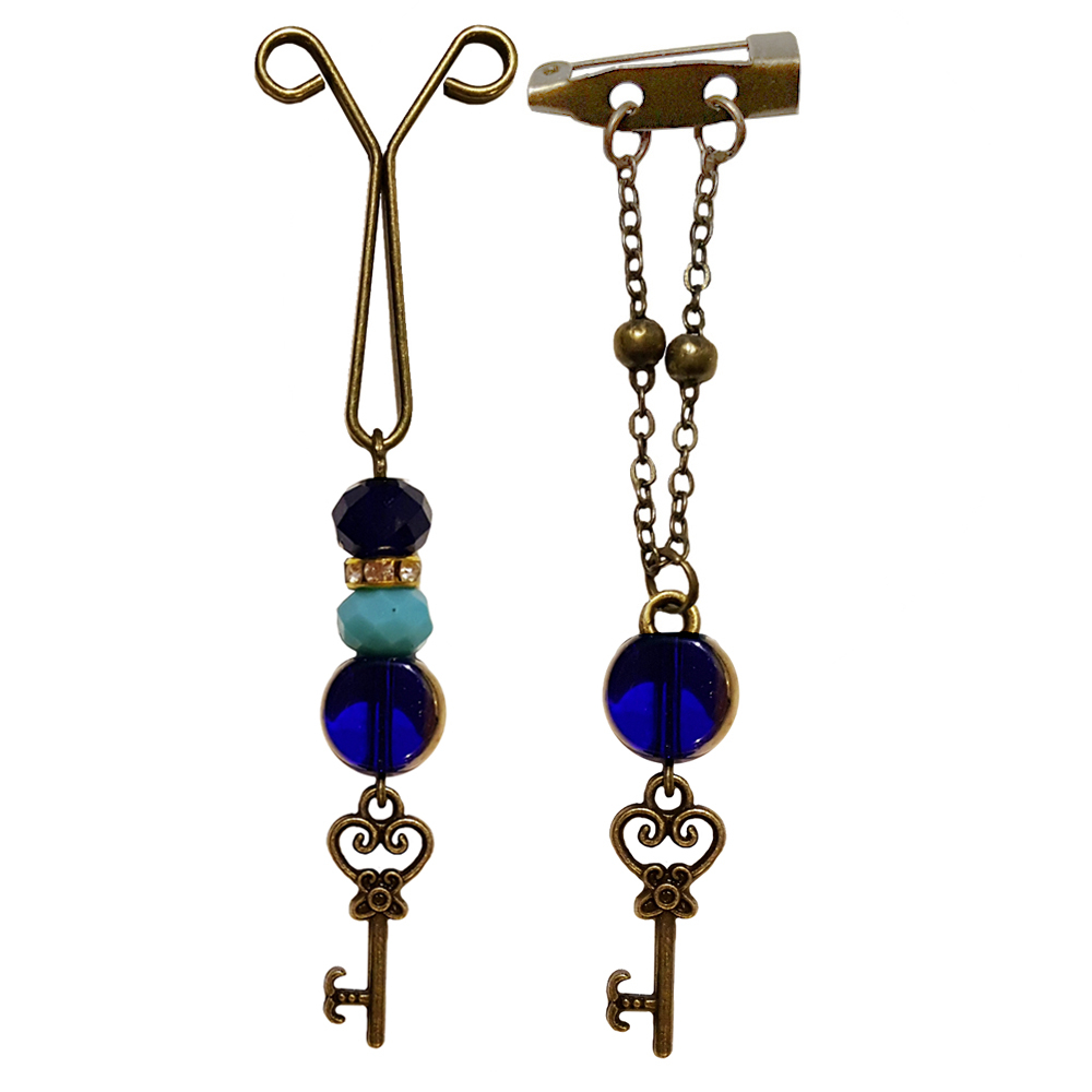 ست گل سینه و گیره روسری طرح کلید کد PM 360