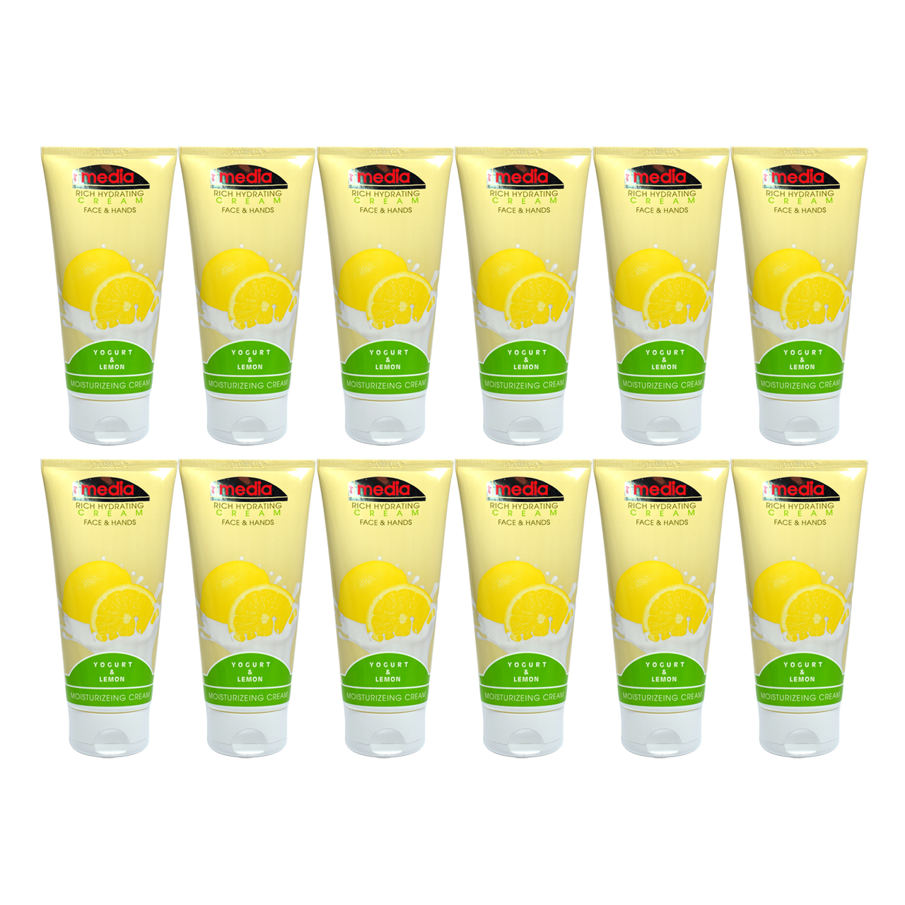 کرم مرطوب کننده مدیا مدل Yogurt & Lemon حجم 200 میلی لیتر مجموعه 12 عددی