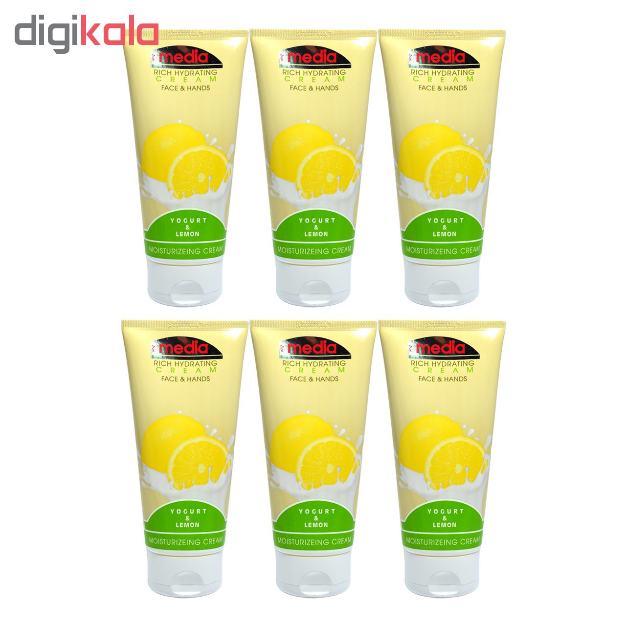 کرم مرطوب کننده مدیا مدل Yogurt & Lemon حجم 200 میلی لیتر مجموعه 6 عددی
