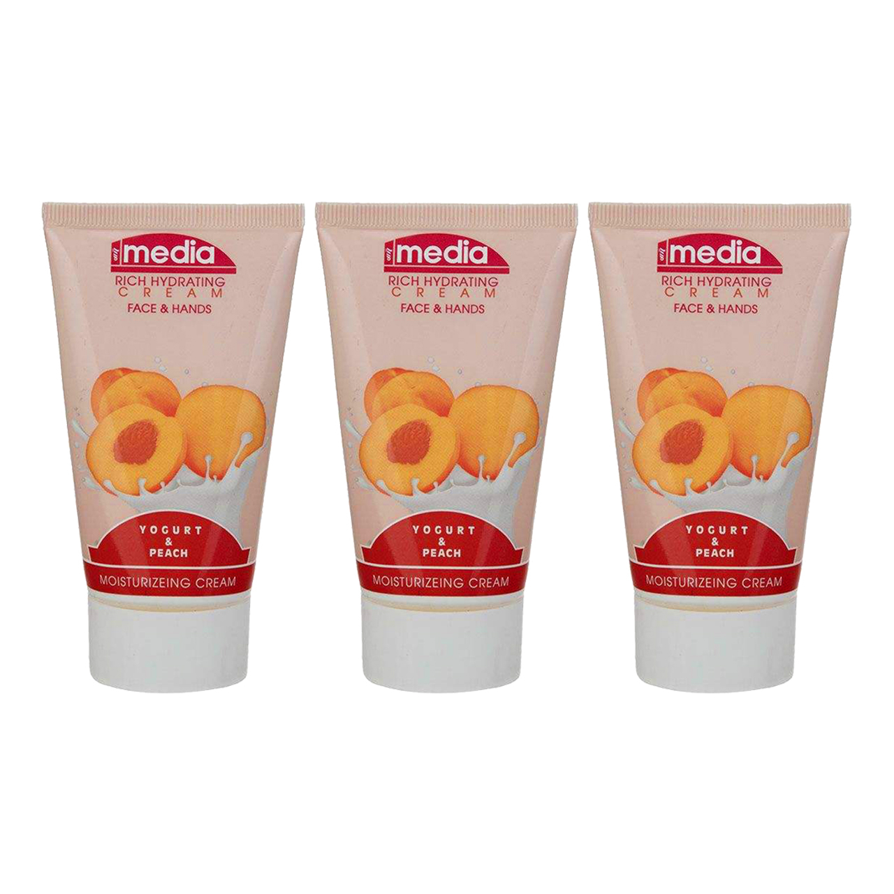 کرم مرطوب کننده مدیا مدل Yogurt & Peach حجم 200 میلی لیتر مجموعه 3 عددی