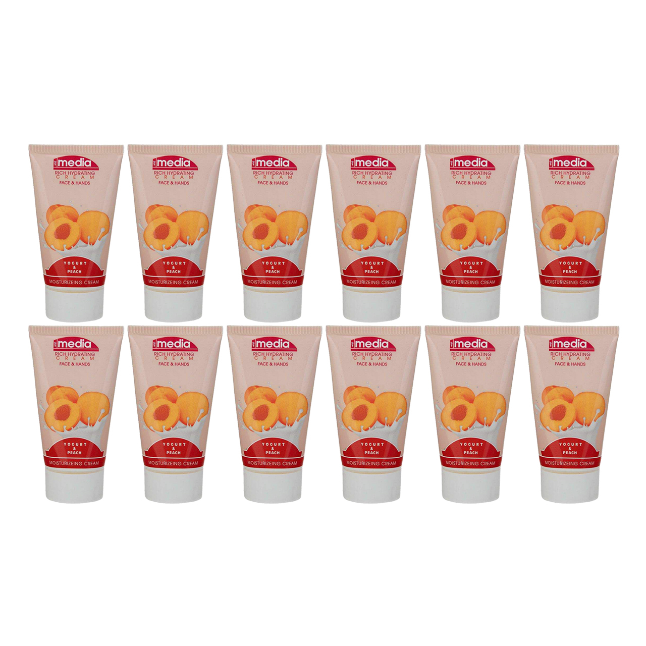 کرم مرطوب کننده مدیا مدل Yogurt & Peach حجم 200 میلی لیتر مجموعه 12 عددی