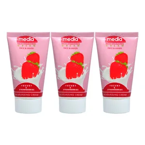 کرم مرطوب کننده مدیا مدل YUGURT & STRAWBERRIES حجم 75 میلی لیتر مجموعه 3 عددی