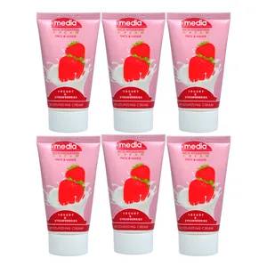 کرم مرطوب کننده مدیا مدل YUGURT & STRAWBERRIES حجم 75 میلی لیتر مجموعه 6 عددی