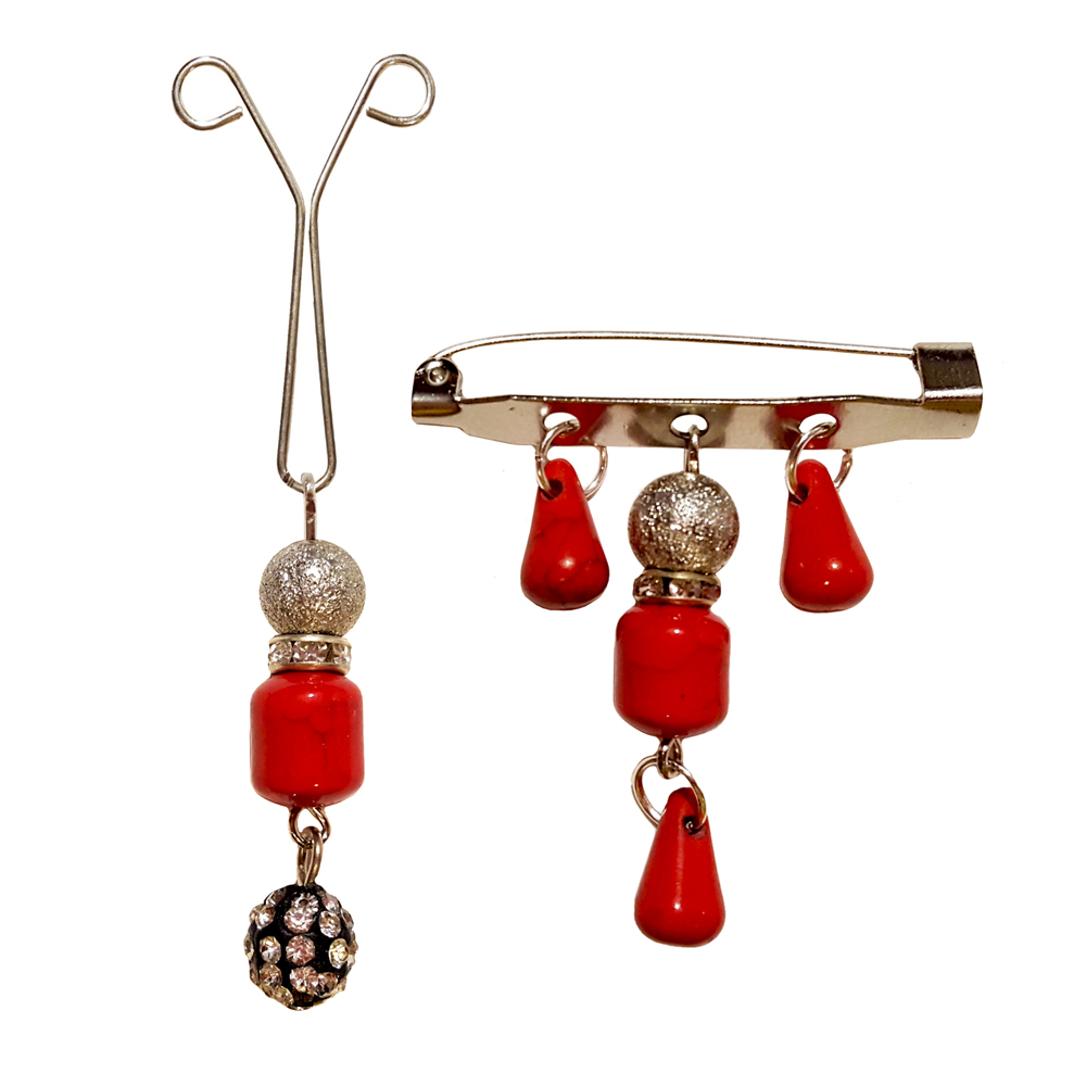 ست سنجاق سینه و گیره روسری مدل پروانه کد PM 361