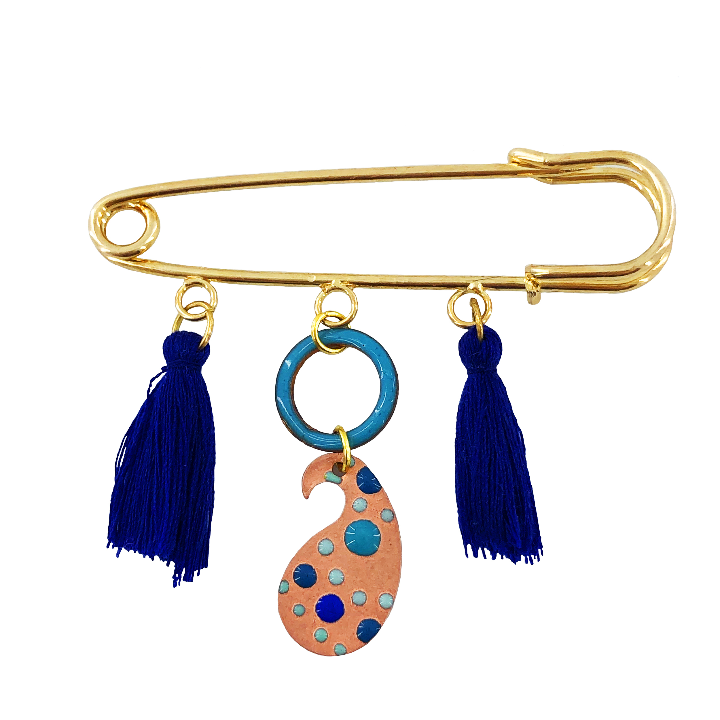 سنجاق سینه زنانه آراسته طرح بته جقه مدل 98406