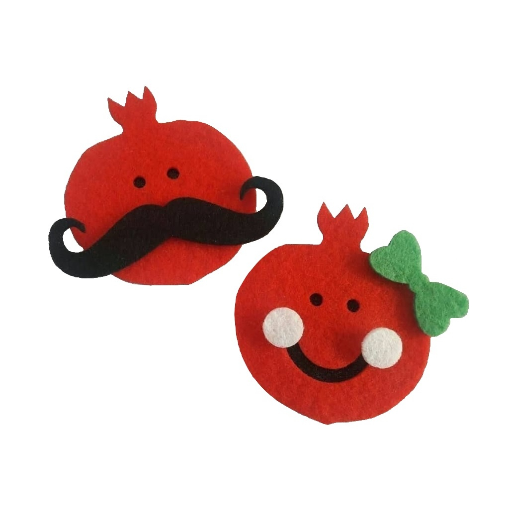 سنجاق سینه طرح انار مدل یلدا کد 0148 مجموعه 2 عددی