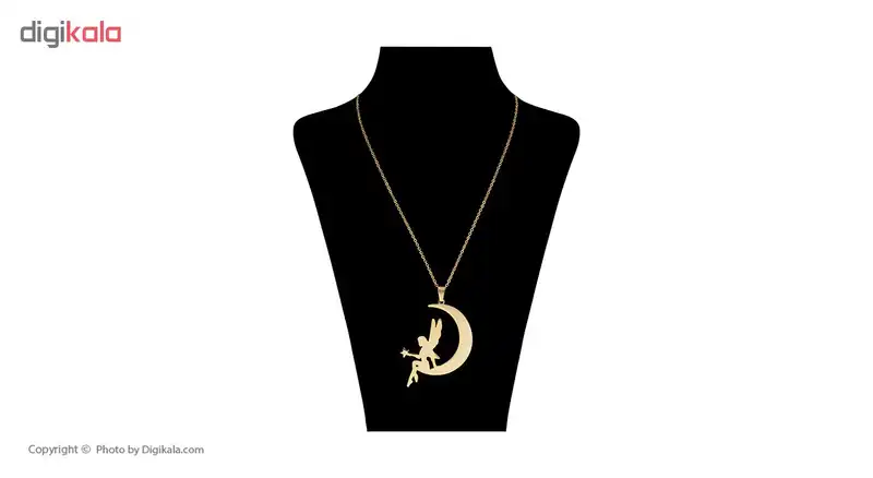 گردنبند زنانه طرح فرشته و ماه کد 94