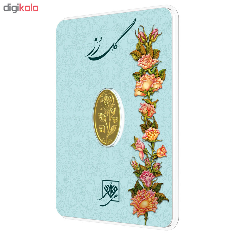 شمش طلا 24 عیار طلای محمد طرح گل رز کد 400