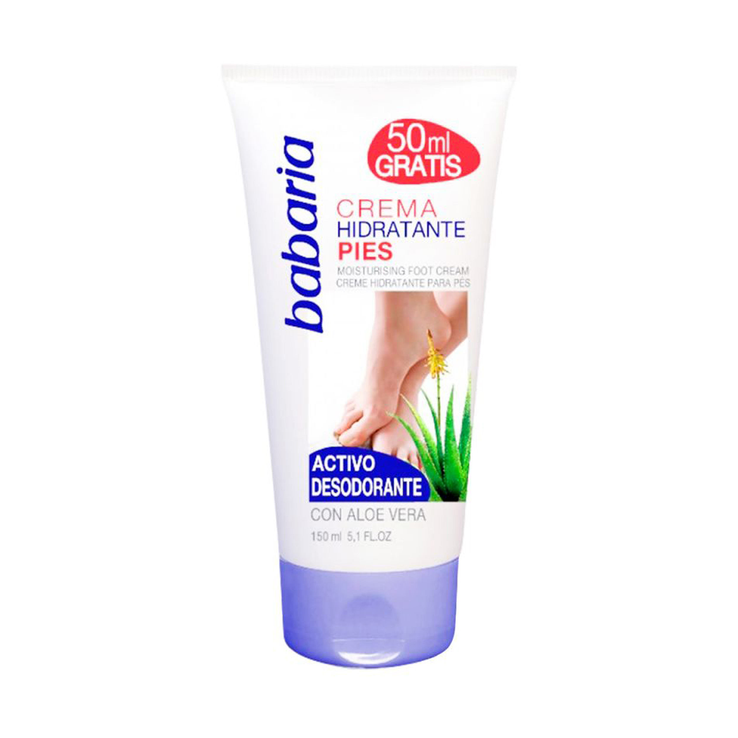 کرم مرطوب کننده پا باباریا مدل Aloe حجم 150 میلی لیتر