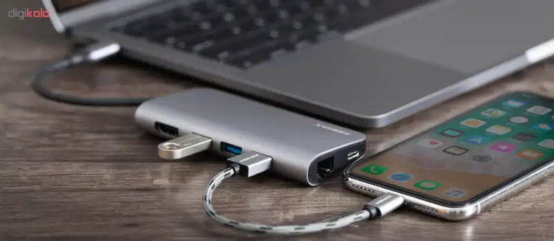 هاب 8 پورت USB-C مومکس مدل DHC6A