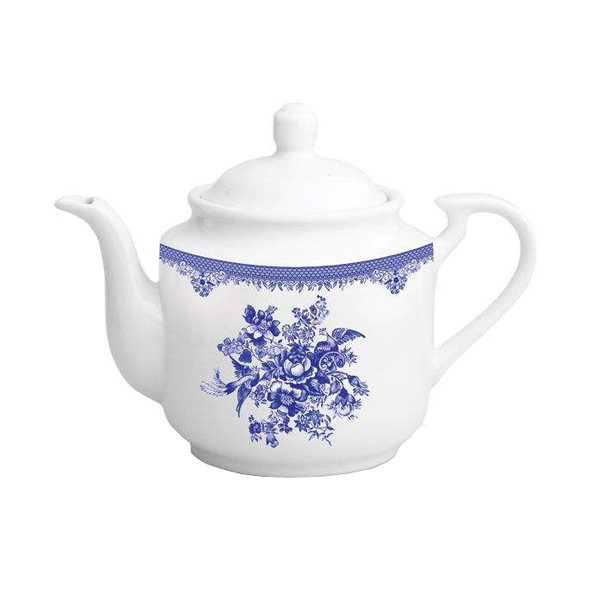 قوری چینی زرین ایران مدل پترا Blue Bird