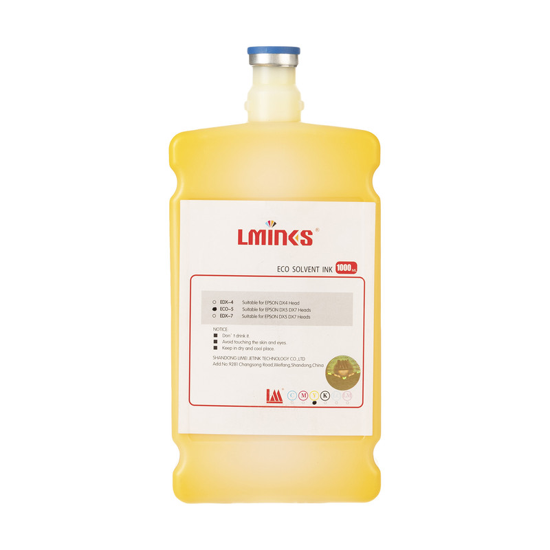 جوهر زرد مخزن لیمی مدل Eco Solvent DX5/Eco Solvent DX7حجم 1000میلی لیتر
