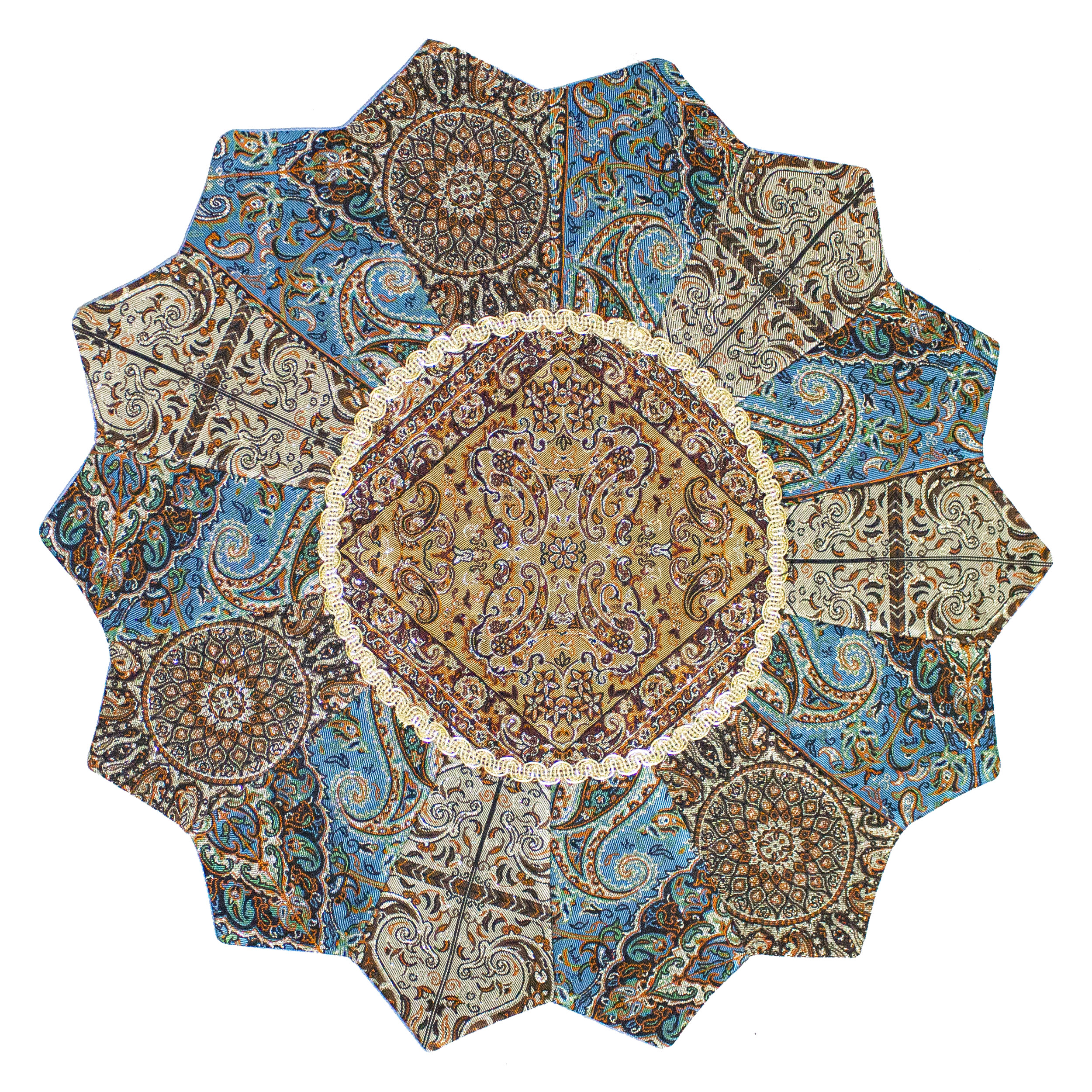 رومیزی ترمه طرح خورشیدی کد T-110