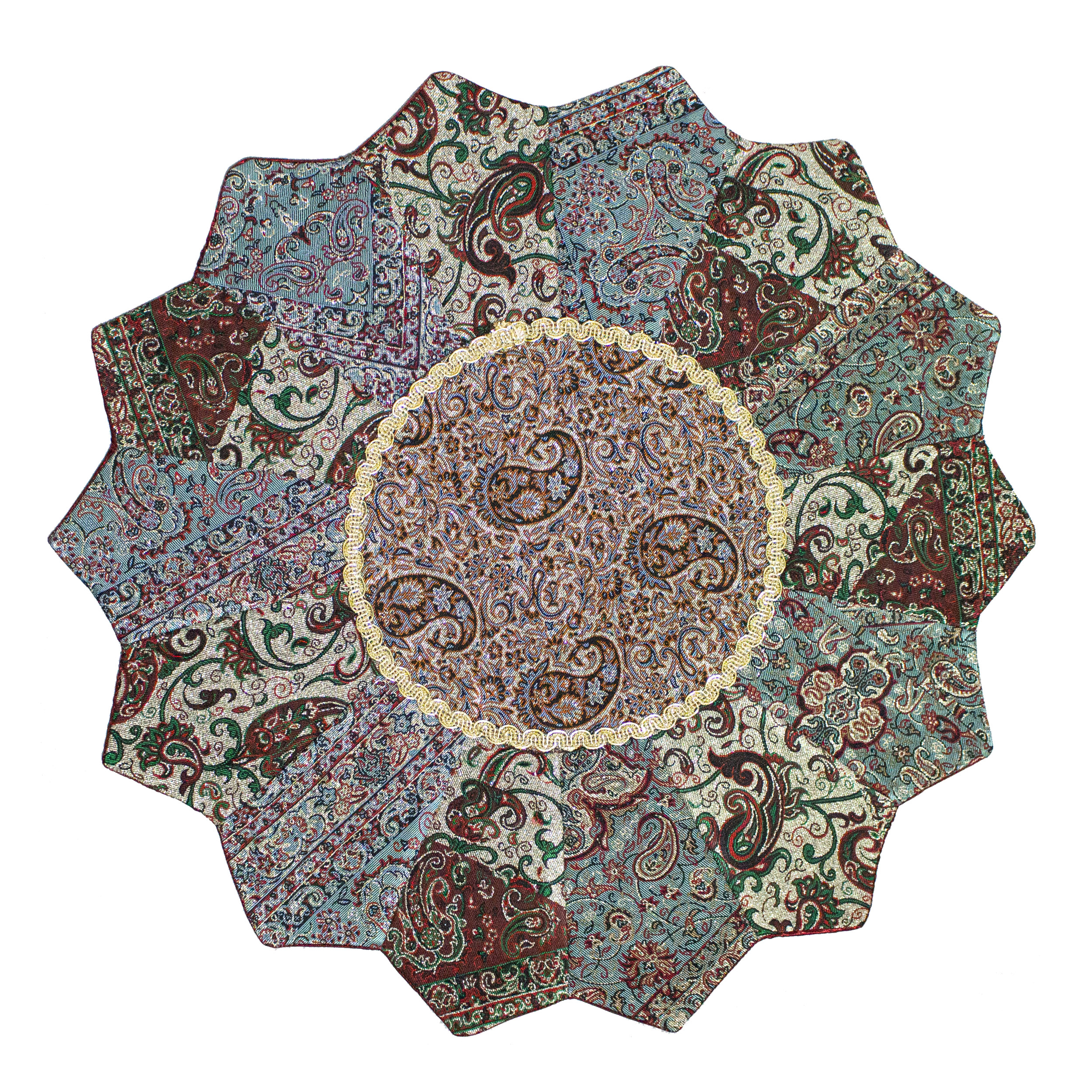 رومیزی ترمه طرح خورشیدی کد T-113