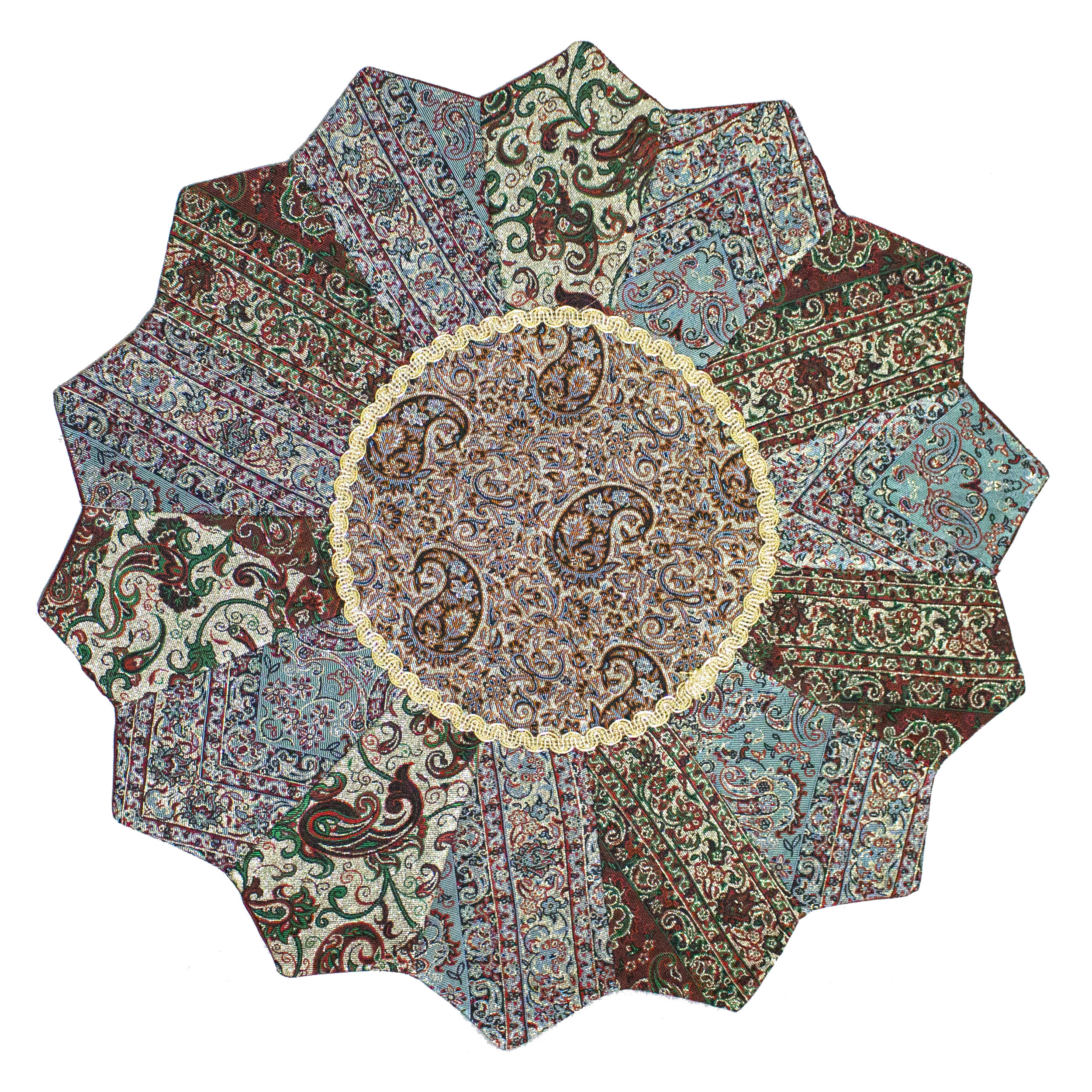 رومیزی ترمه طرح خورشیدی کد T-117