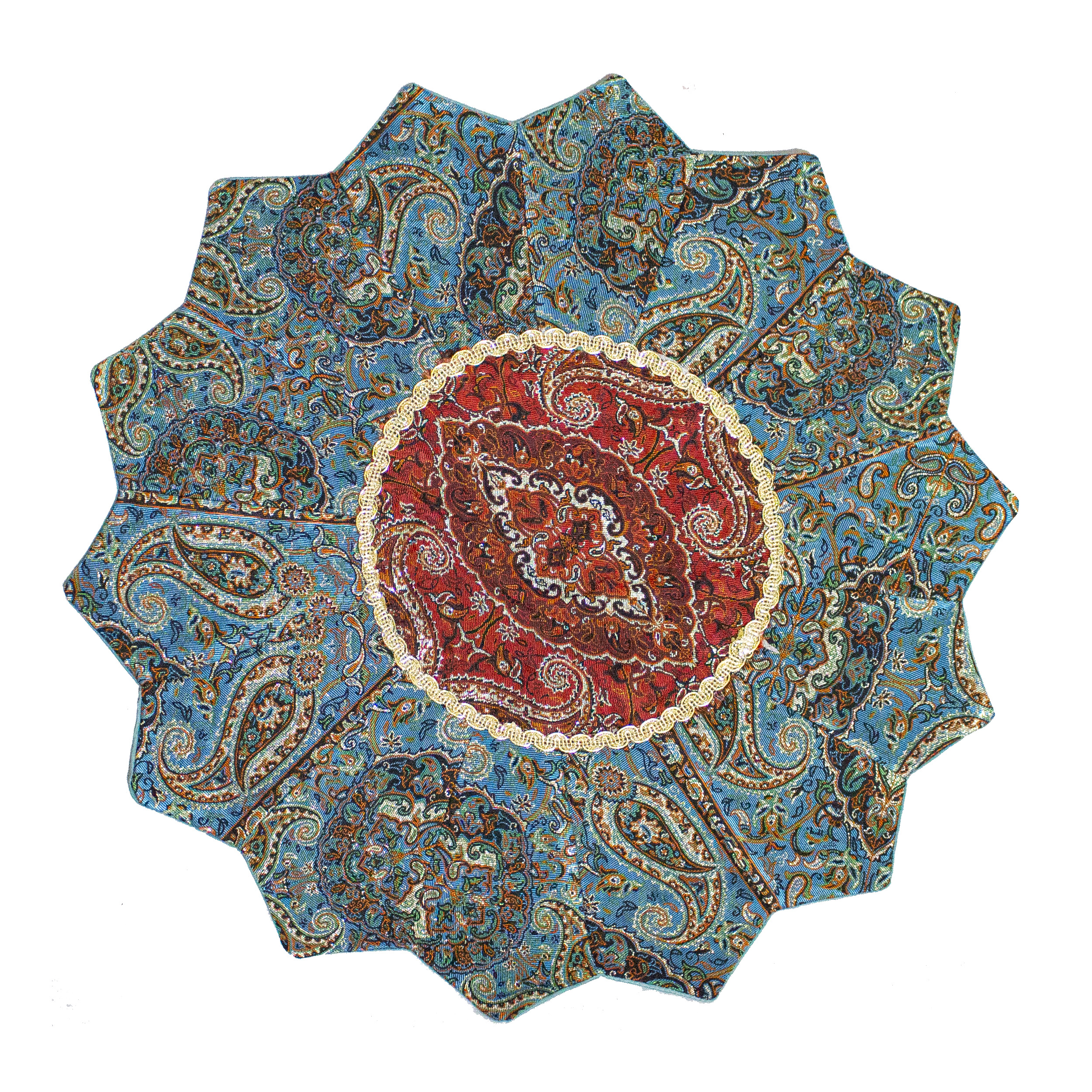 رومیزی ترمه طرح خورشیدی کد T-123