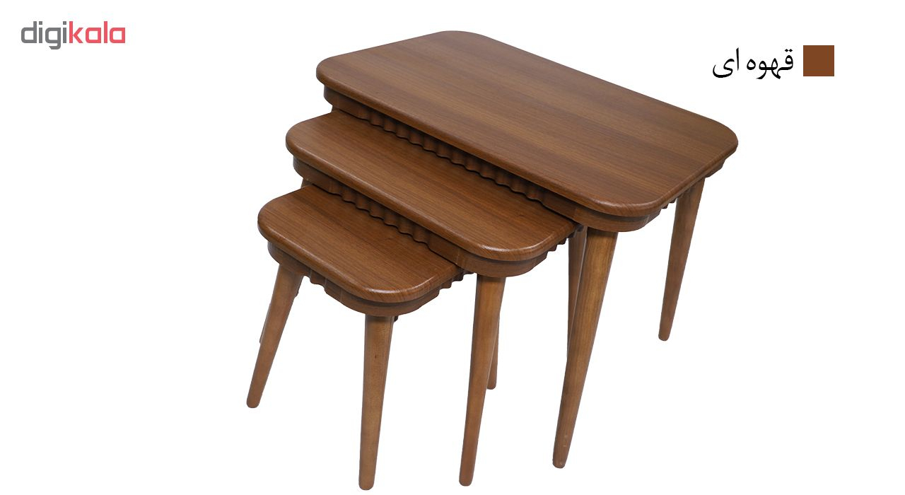 میز عسلی مدل 1125DGL مجموعه 3 عددی
