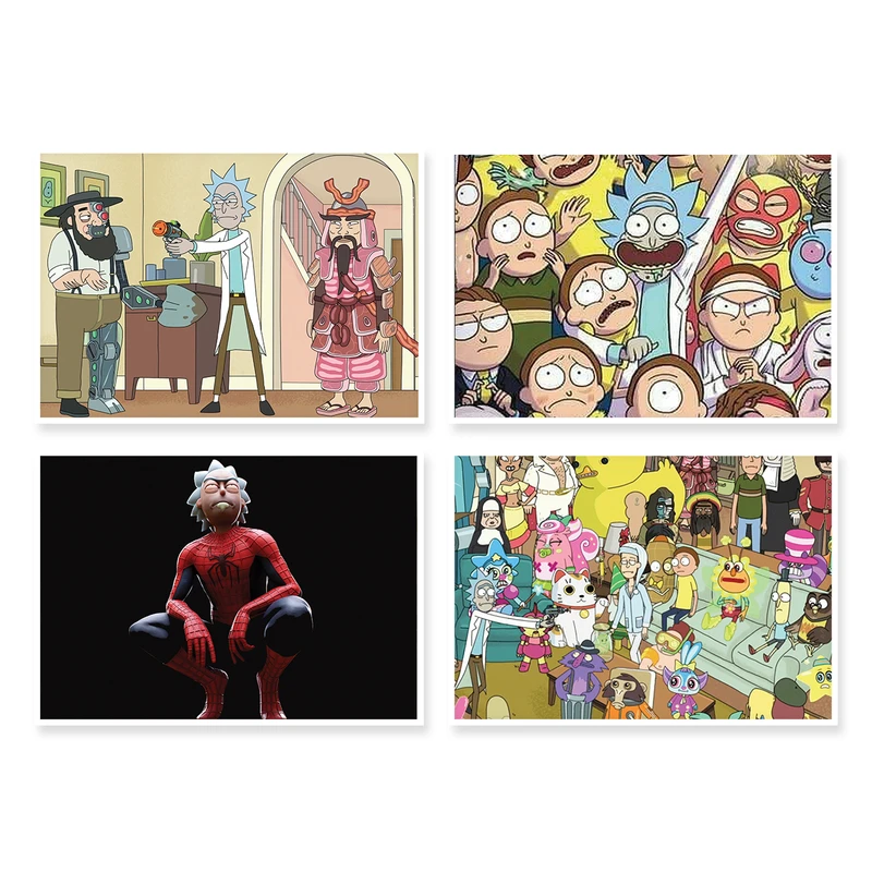 پوستر طرح Rick And Morty کد A-1374 مجموعه 4 عددی
