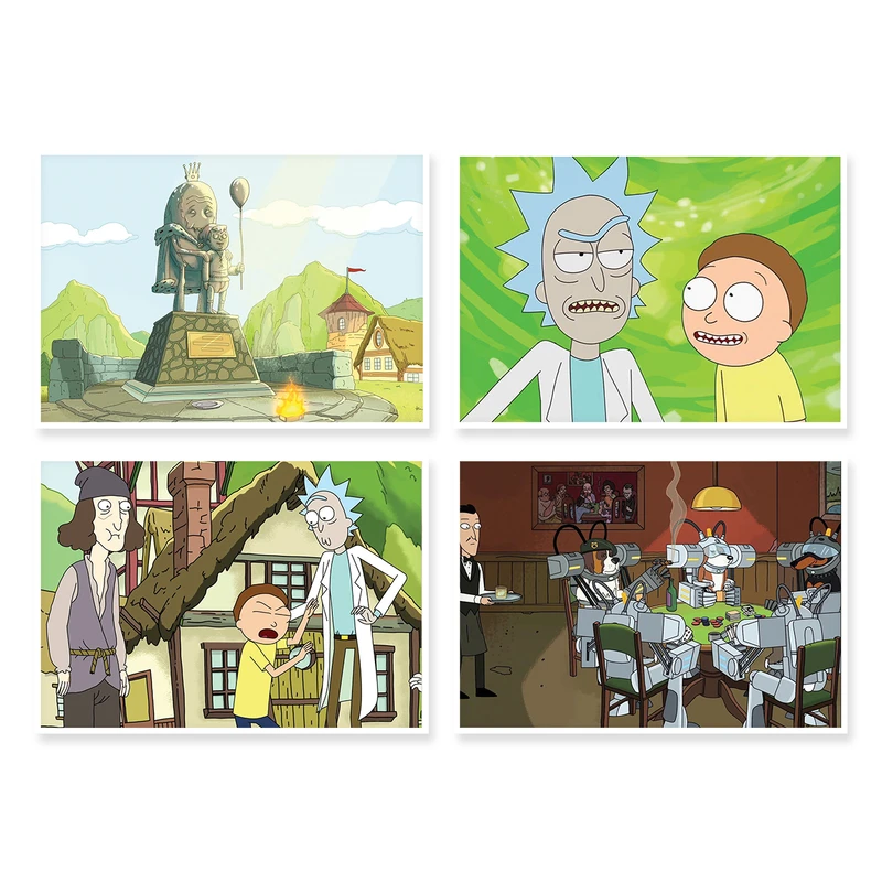 پوستر طرح Rick And Morty کد A-1380 مجموعه 4 عددی