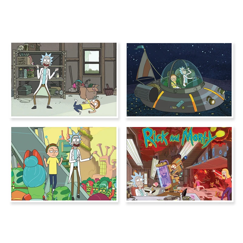پوستر طرح Rick And Morty کد A-1388 مجموعه 4 عددی