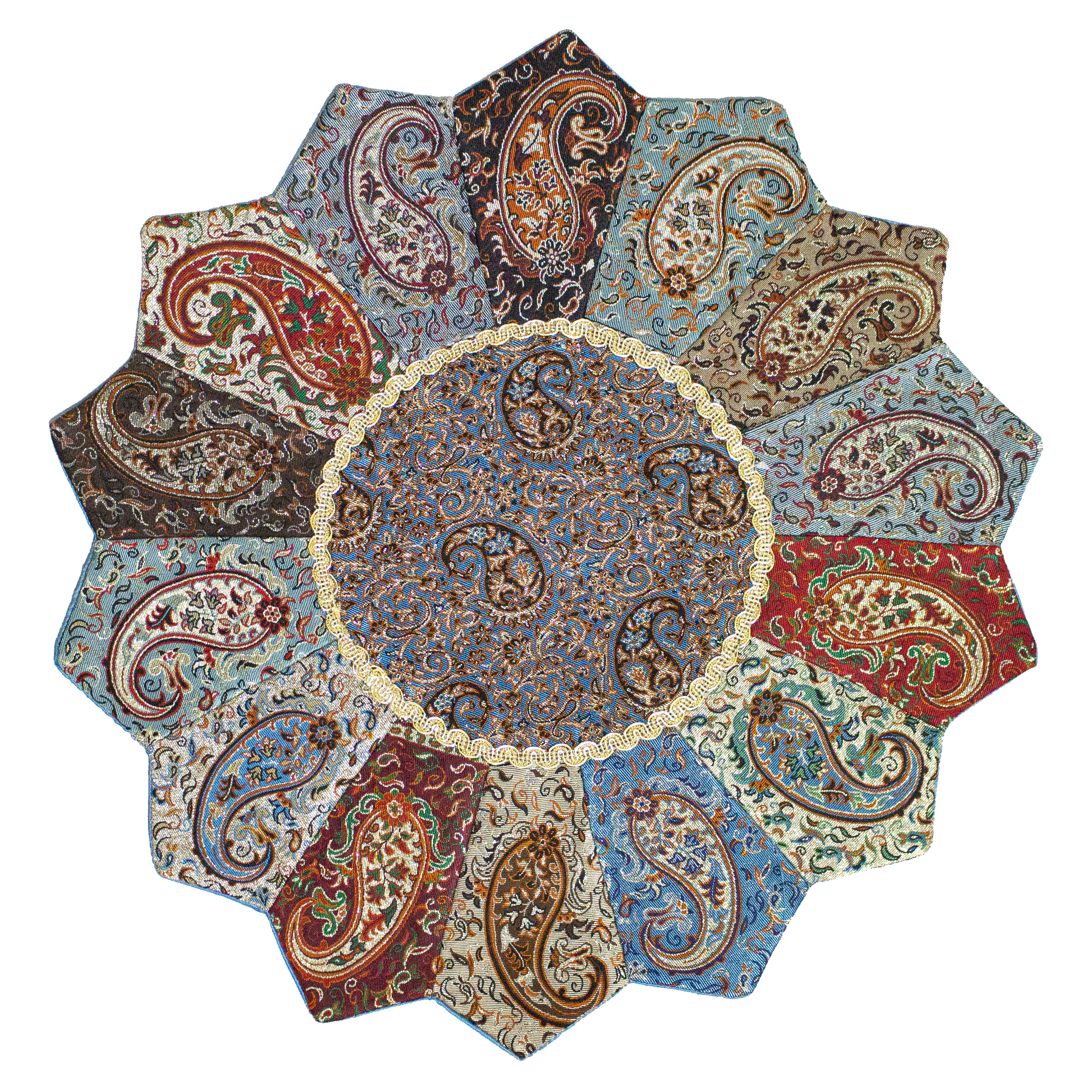 رومیزی ترمه طرح خورشیدی کد T-130