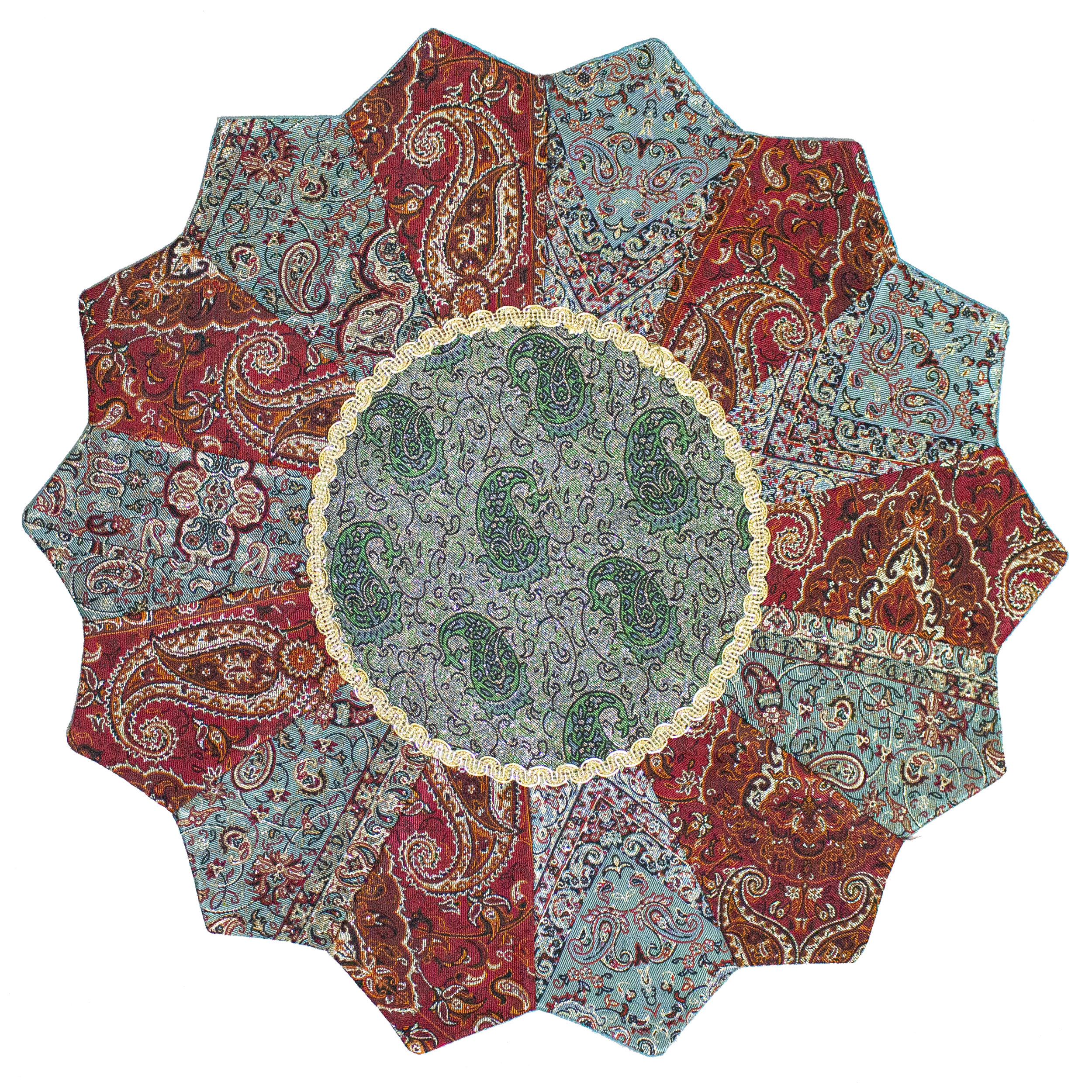 رومیزی ترمه طرح خورشیدی کد T-133
