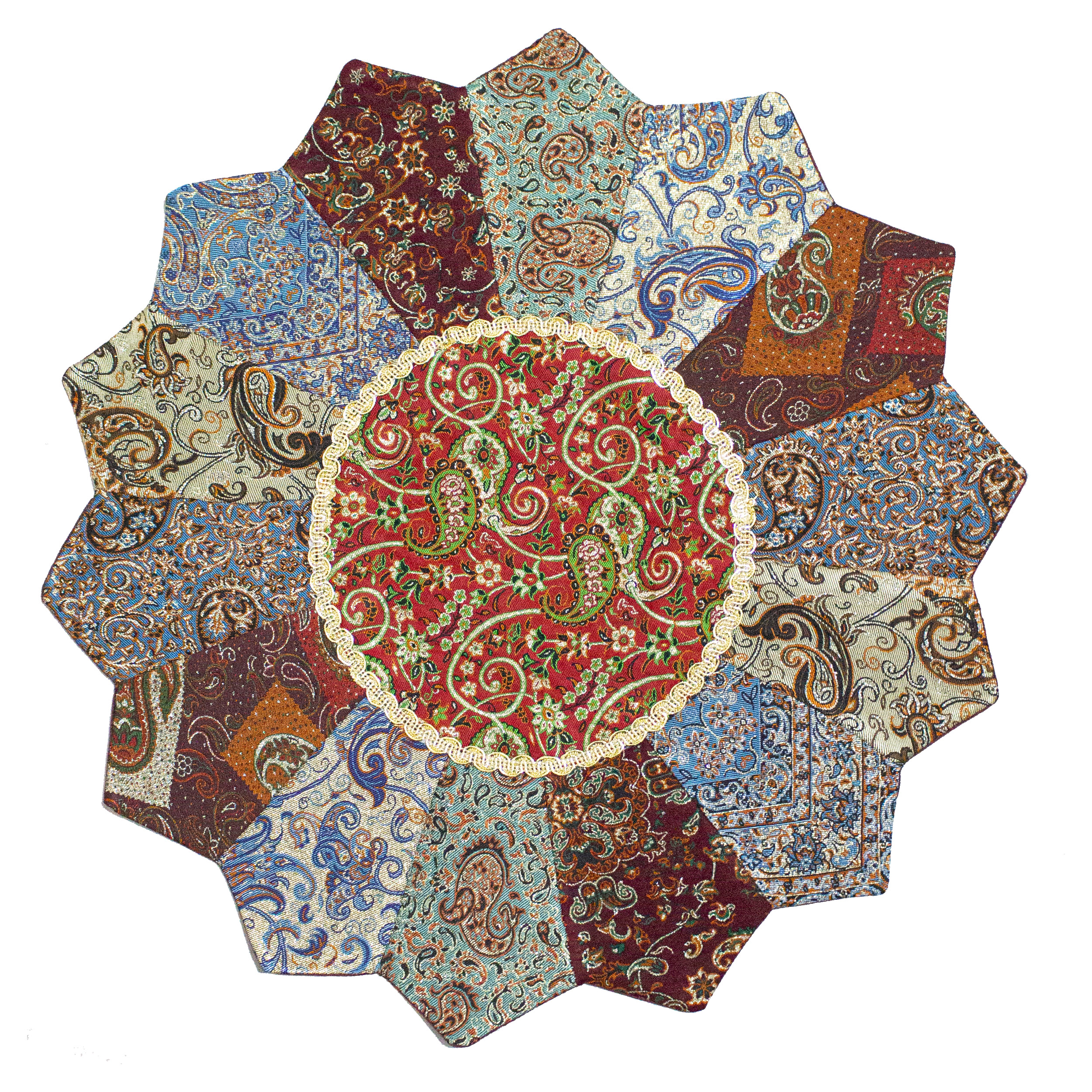 رومیزی ترمه طرح خورشیدی کد T-139