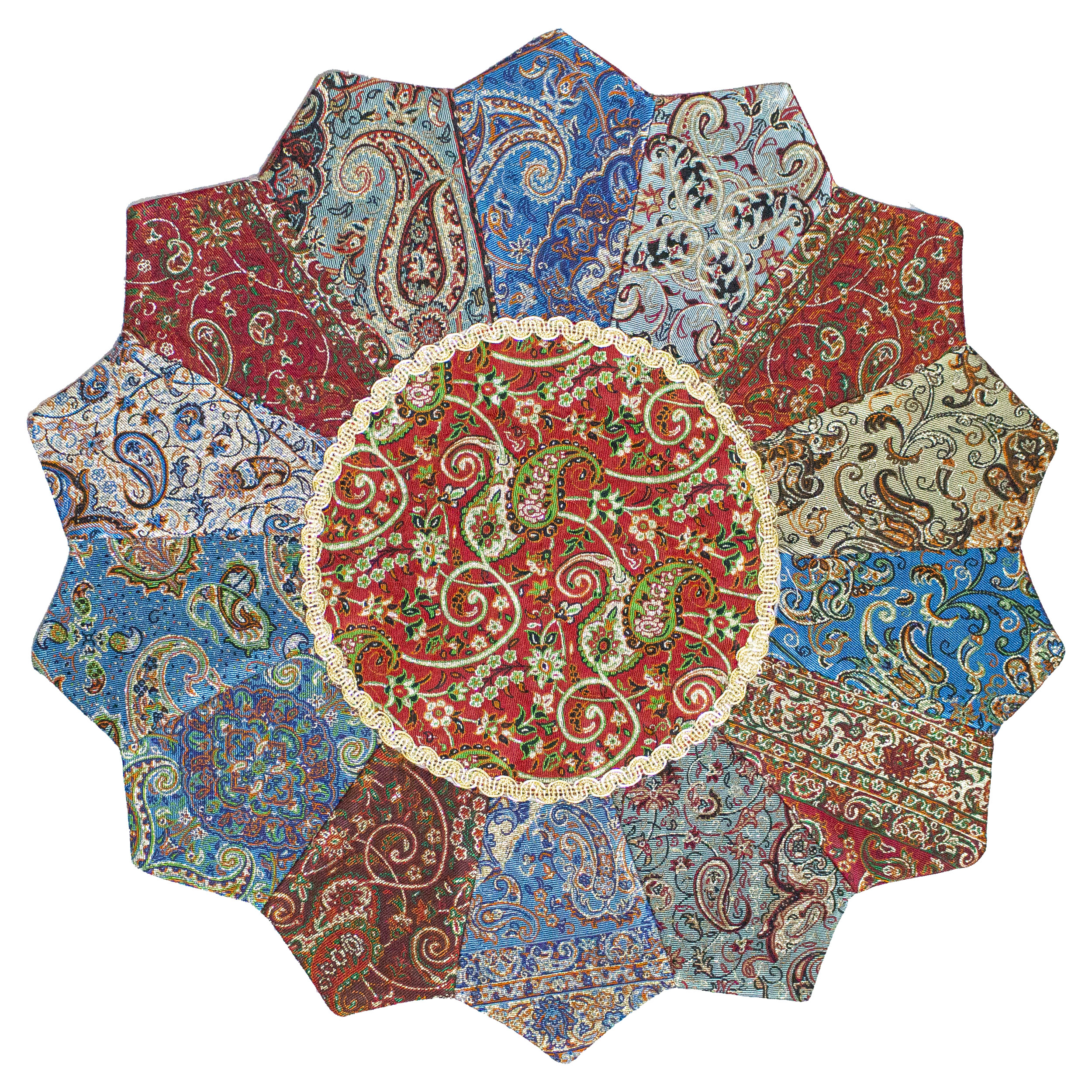 رومیزی ترمه طرح خورشیدی کد T-147