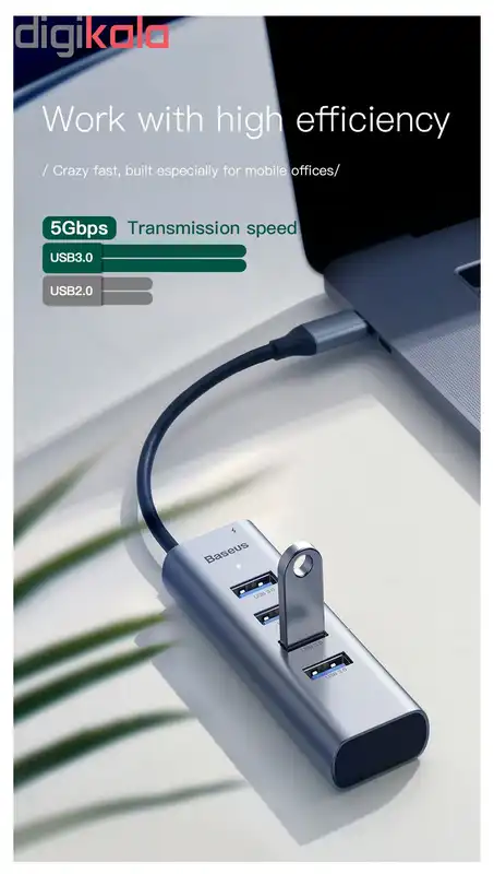 هاب 5 پورت USB-C باسئوس مدل CAHUB-Q