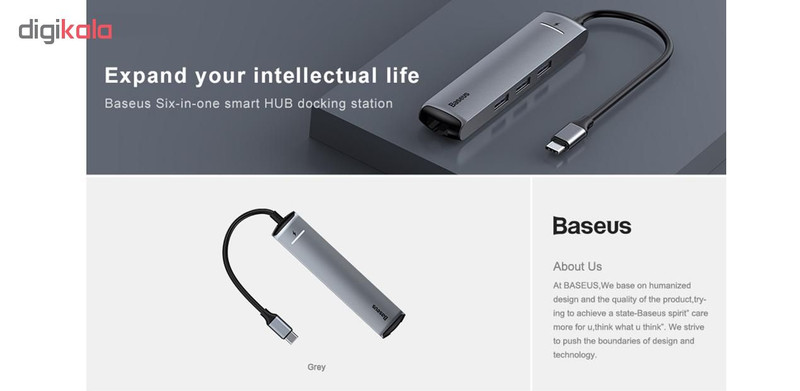 هاب 6 پورت USB-C باسئوس مدل CAHUB-J 2