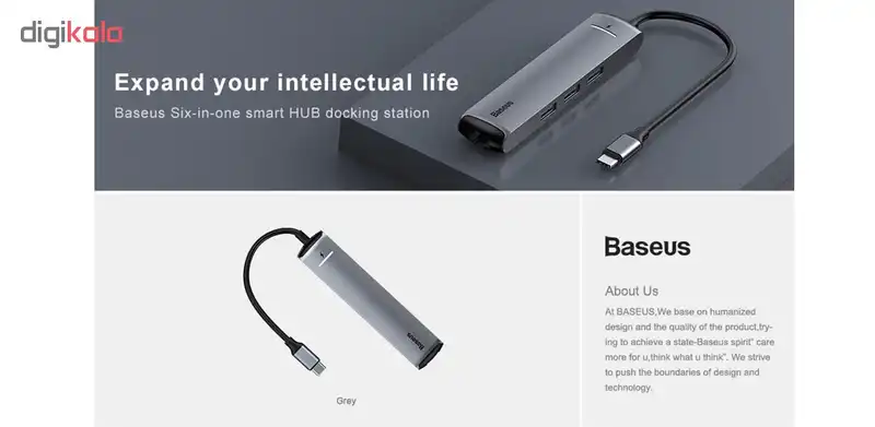 هاب 6 پورت USB-C باسئوس مدل CAHUB-J