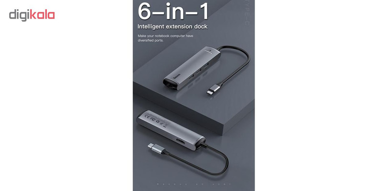 هاب 6 پورت USB-C باسئوس مدل CAHUB-J 3