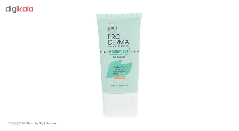 عکس شماره 2 : کرم پوشاننده رنگی پرودرما سری roseavest مدل natural beige حجم ۴۰ میلی لیتر