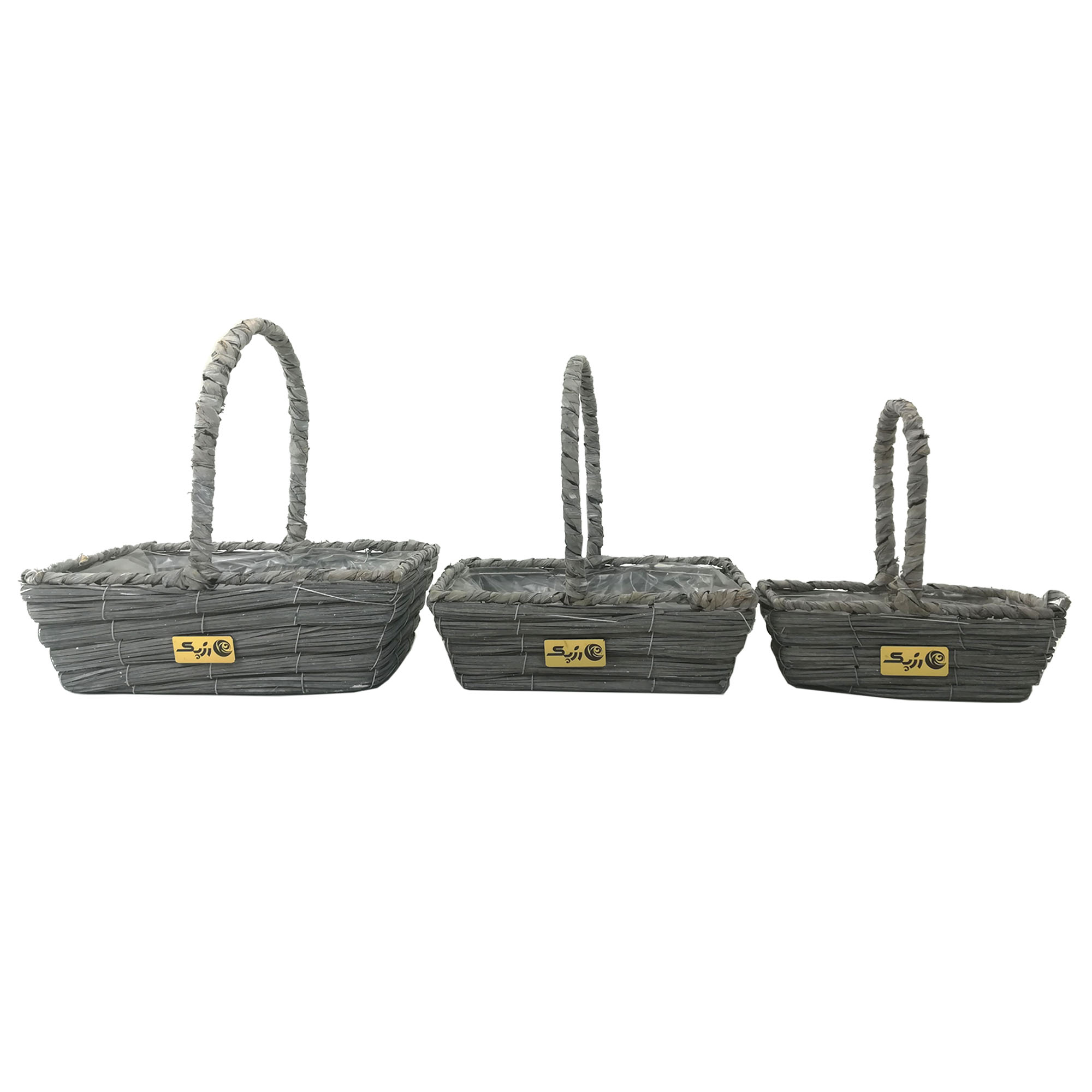 سبد حصیر بافی رزپک کد Kh916 مجموعه 3 عددی